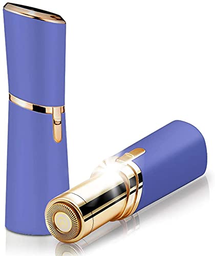 LA Beauty™ Painless Hair Remover for Face, Women Facial Hair Trimmer, Great for Peach Fuzz, Chin, Upper Lip Hair, Ideal for Women, Battery Included with Built-in LED Light (Blue)