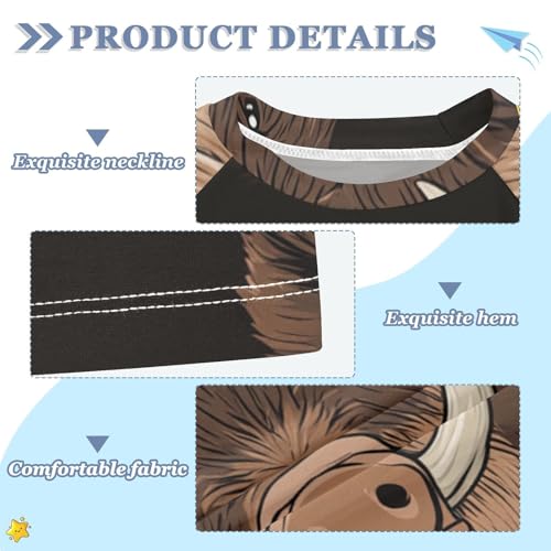 Boys Short Sleeve T-Shirts Wild Pig Black Rashguard Kids Swim Shirts Sun UPF 50+3