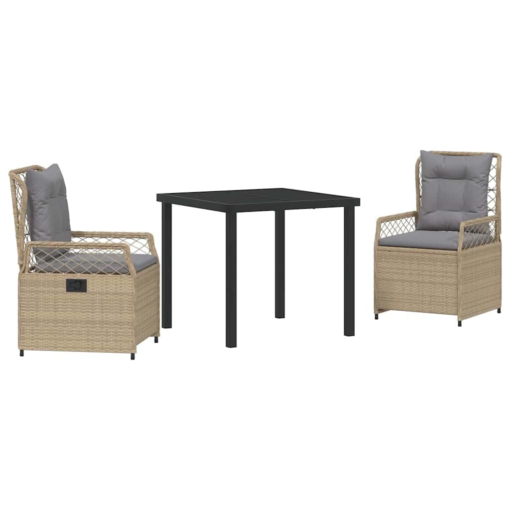 Salon de jardin en rotin synthétique beige pour balcon cosy