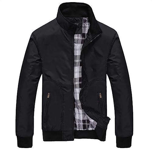 Generisch Veste d'hiver pour homme Veste blouson pour homme Épaississement décontracté Fermeture éclair Automne Manteau d'hiver et vestes, Noir , L