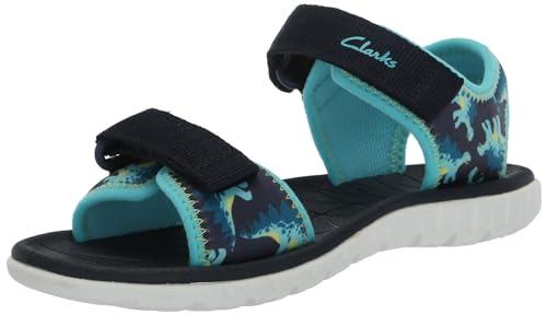 Sandale Clarks Surfing Tide K bleu marine anti-glisse et pieds larges enfant