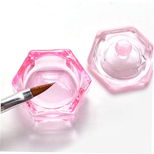 2 piezas de platillos de vidrio para monómero de uñas miniatura 6