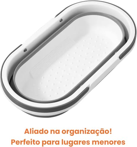 Balde Dobrável Retrátil com Rodinhas, 26 Litros, Retangular em Silicone, Compacto e Prático para Lav