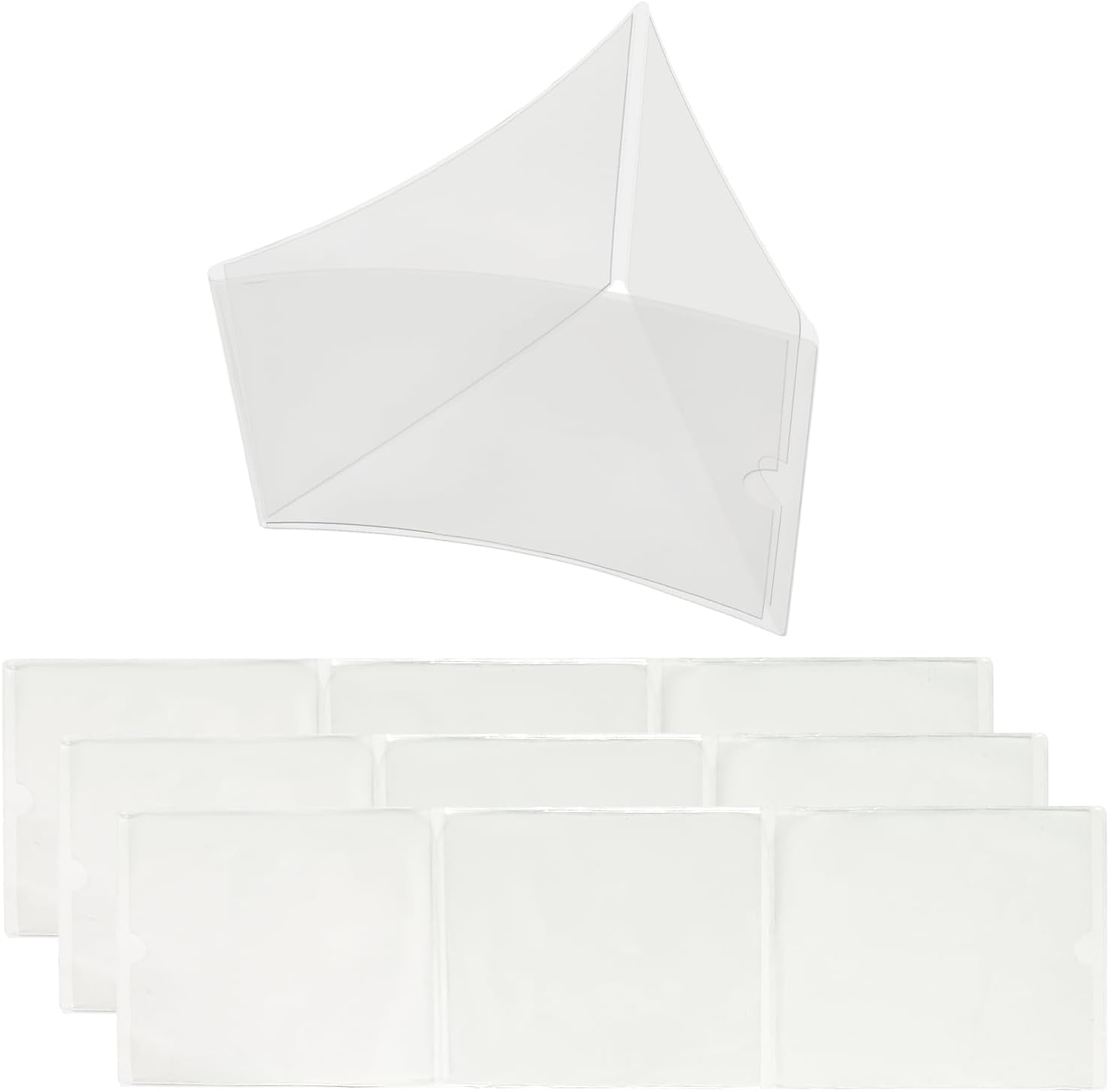 2026 Mahjong Card Sleeve Holder, Compatible with Large Card 6 1/8in X 4 3/4in, Durable Tri Fold Protector, Clear Plastic Sleeves, Mahjong gifts (4Pack)