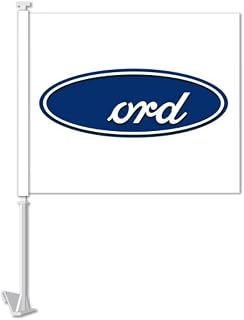Manufacturer Clip-On Window Display Signs Compatible with Ford - Authorized Dealer Advertising Signs for Vehicle Display - Size 11" x 13" with 19" Pole Length - Single-Sided Printing - Pack of 2