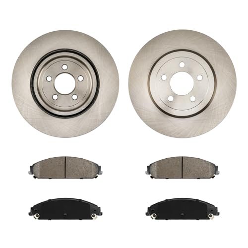 Image of KAX Front Brake Kit Fits Dodge, Chrysler, Charger, 300, Challenger, Magnum | 53023+D1058 OE Brake Rotors and Ceramic Brake Pads