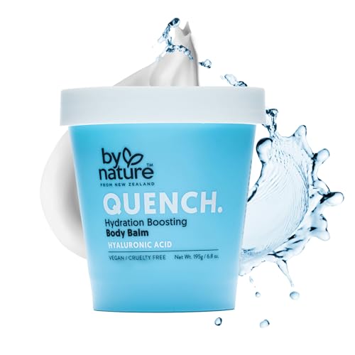 By Nature Quench Hyaluronic Acid Body Balm - Deep Hydration Moisturizer with Shea Butter & Kawakawa - Ultra Nourishing Body Cream for Dry Skin - Natural from New Zealand - 6.8 oz