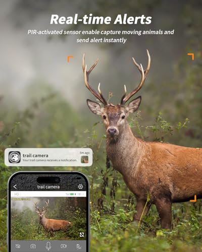 Loatos Cellular Trail Cameras, Trail Camera Bulit In 4G Lte Sim Card Auto Connect No Wifi Needed, 2K Live Video Solar Powered Ip66 Waterproof Game Camera With 0.2S Fast Trigger Motion Activated thumb #4