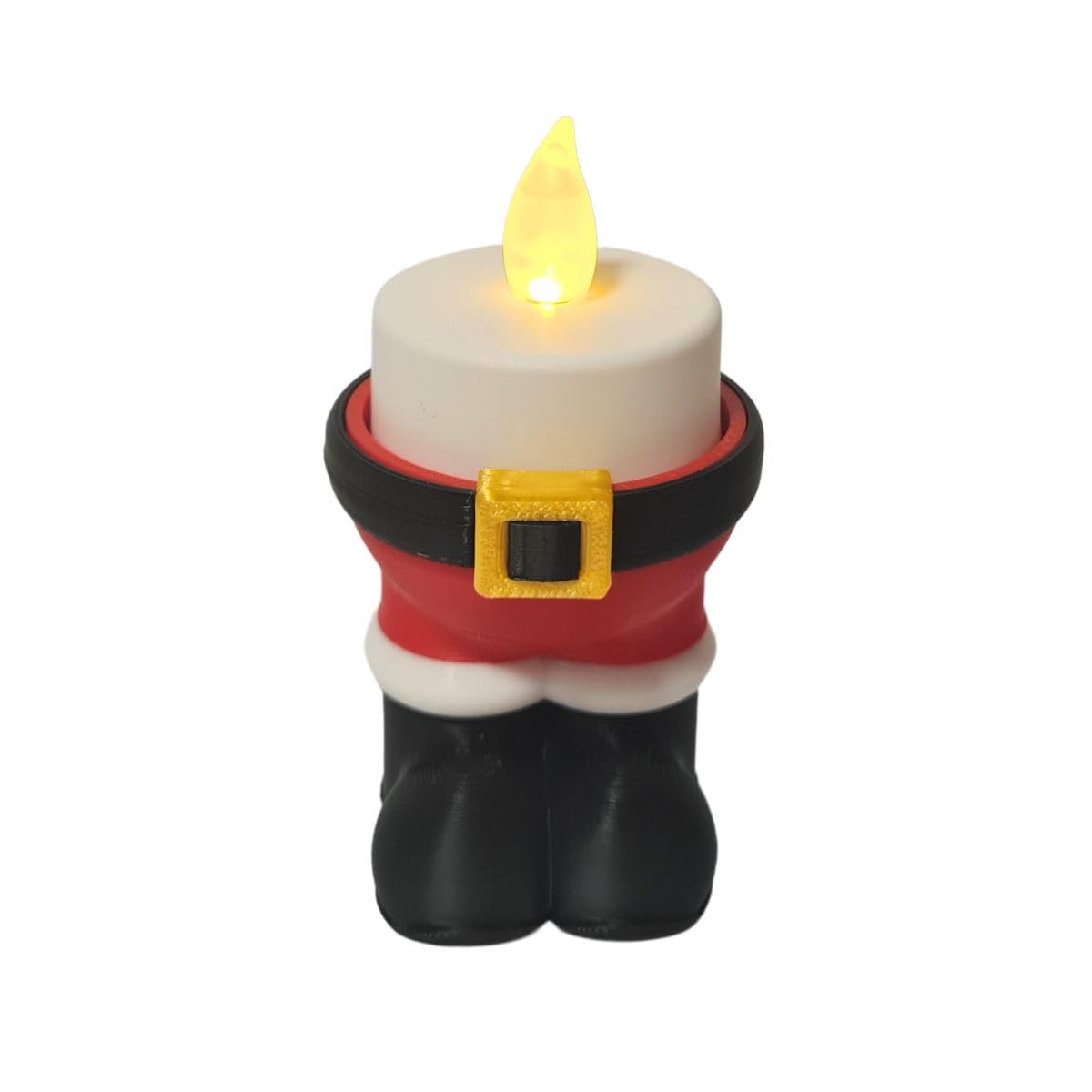Pack de 3 Portavelas de Navidad con Vela led, Diseño Papa Noel, Santa Claus, Velas de Té y Decoración Navideña de Centro de Mesa