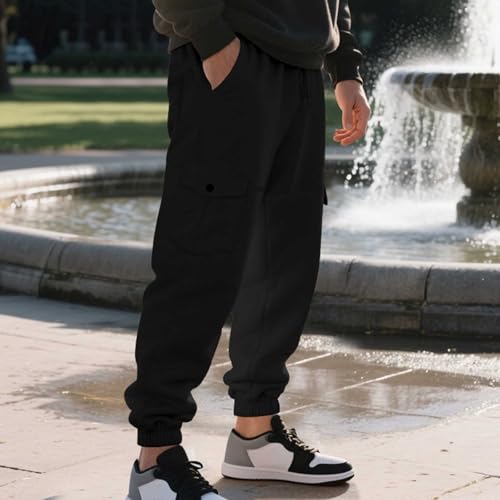 Cargo Sweatpants for Men Lightweight Drawstring with Pockets Mens Sweatpants Active Work Hiking Jogging Sweat Pants2