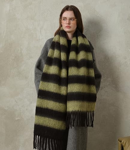 Scarf for Women Winter Warm Large Soft Scarf Cute Colored Plaid Shawl Cozy Classic Tassel Scarves Gift for Cold Weather3