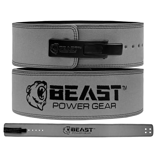 Beast Power Gear Weight Lifting Belt Lever Buckle 10MM 13MM Thick & 4 Inches Free Strap...