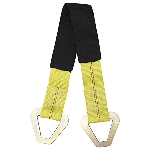 Novelbee 4 Pack Of 24 X 2" Axle Strap With Protective Sleeve And D-Ring For Securing Car Transport (Yellow) #TOP6