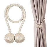 WeddHuis Abrazaderas Cortinas, Correas de Imán para Cortina, Hebillas Cuerda con Detalle de Bola de Gancho para la Decoración de Cortinas