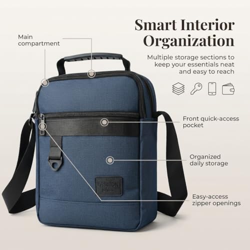 Canvas Crossbody Bag for Men Crossbody Bag Men Waterproof Material Adjustable Strap Crossbody Bags (Blue)