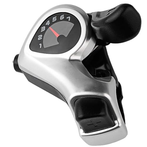 Fredertent TX50-7 7 Speed Right Bike Trigger Shifter with Gear Display Indexed Thumb Gear Shifter for MTB Mountain Bike Hybrid Bicycle Commuter Bike Folding Bike Rear Derailleur System