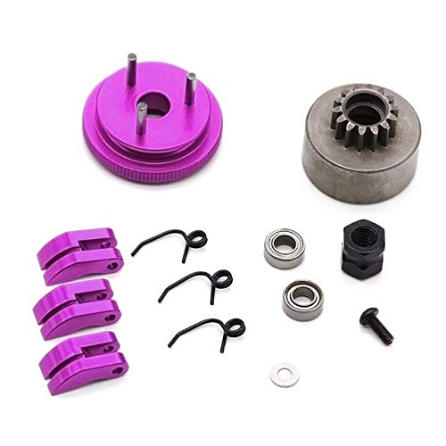 F-MINGNIAN-TOOL, 1set 14T Vitesse Flywheel Assemblée 1/8 RC Car Roulement Cloche d'embrayage Chaussures Ecrou de Ressorts (Couleur : Violet)