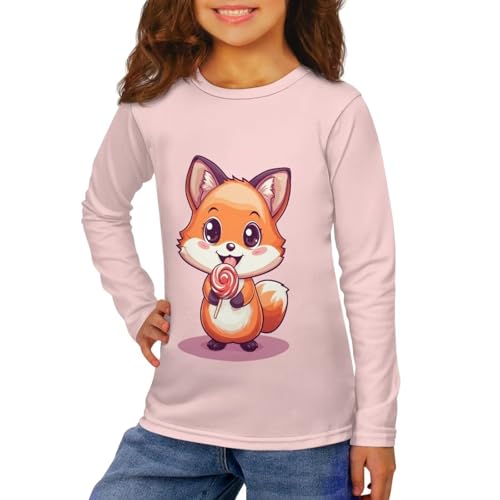 Image of Girls Long Sleeve T Shirt Cute Cartoon Crewneck Shirt for Kids 3-16Y Fall Winter Clothes
