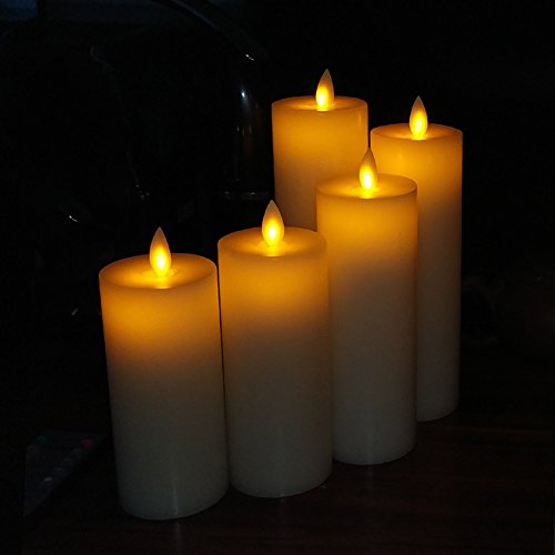 smtyle Flameless Candles Pack of 5 Flickering Realistic Bright Pillar
