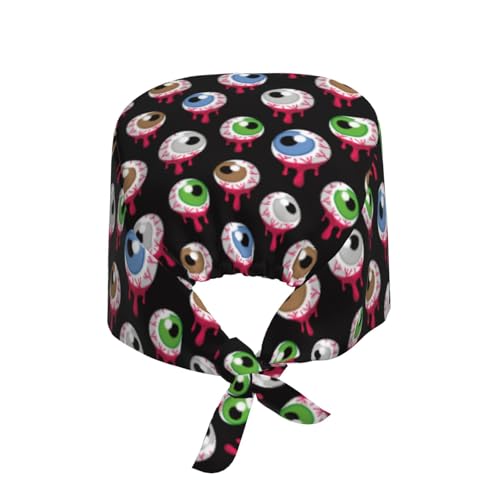 Image of Working Cap Scrub Cap with Sweatband Adjustable Unisex Women Tie Back Hat Nurse Surgical Caps