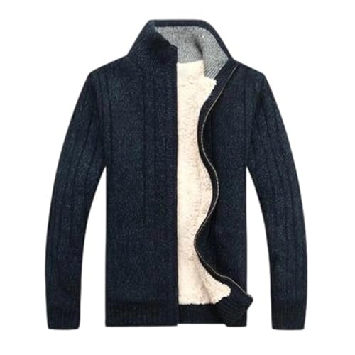Cardigan en tricot décontracté homme col montant veste zippée manches longues mode masculine