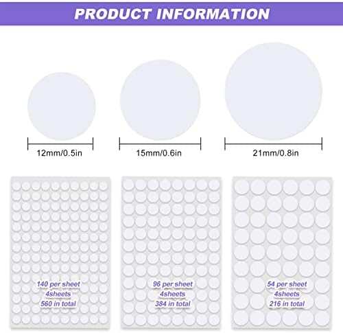 Screw Hole Covers Stickers, 1160 Pcs Self-Adhesive Screw Hole Cover Stickers White Furniture Cabinet Cap Covers Sealing Sticker 3 Size - 1