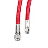 Tec Dive Gear 34 in / 86 cm Scuba BCD, Drysuit, Flexible Low Pressure Braided Hose, Lightweight, Kink Resistant, Multilayer Construction (red)