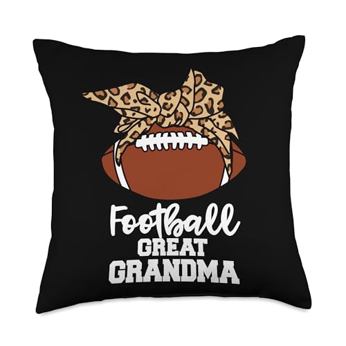 Football Great Grandma Funny Football Player Leopard Grandma Throw Pillow