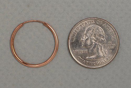 Medium 14K Rose Gold Continuous Endless Hoop Earrings, (1.5Mm Tube) (23Mm) #TOP4