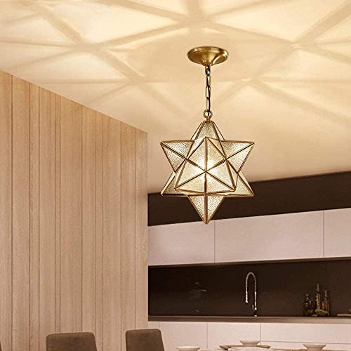 Lampe suspendue en verre diamant et laiton brossé pour un intérieur chic
