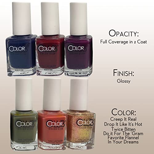 Color Club Fall Faves Nail Lacquer Set Of 6 - Autumn And Fall Colors Polish Set - Nail Art Manicure Set #TOP5