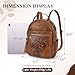 VIMUTI Mini Backpack Purse for Women,Embossed Leather Small Backpack Fashion Travel Backpacks Daypacks Shoulder Handbag (BROWN-Flower)