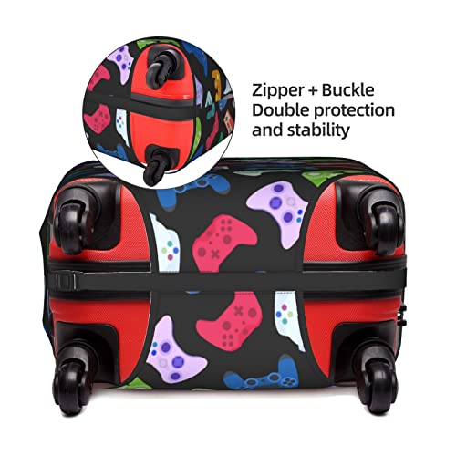 Travel Luggage Cover (ONLY COVER) - Video Game Weapon Controller Pattern, Baggage Suitcase Protector Fits 18-32 Inch with Zipper Dustproof Washable Elastic for Teen Boys Girls Men Women4