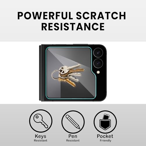 Image of FIRST MART Tempered Glass Screen Protector for Samsung Galaxy Z Flip 7 FE - Full-Glue Screen Guard, 3D Edge to Edge, HD Clear, Bubble-Free, Case-Friendly, Black, Pack of 2