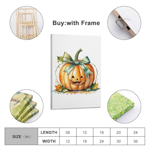 Poster citrouille d'Halloween aquarelle pour décorer une chambre esthétique