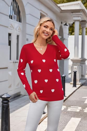 Image of Arach&Cloz Women's Spring Tops 2025 Fashion Trendy V Neck Long Sleeve Shirts Knitted Casual Pullover Sweater Clothes