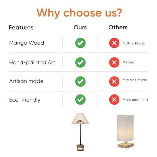 Image of AAKRITI ART CREATIONS Bazaar Soul Handcrafted Modern Lamp for Living Room Decoration | Lamp for Living Room Decoration | Aesthetic Home Decor | Indian Handicraft | Handcrafted Home Decor Gift