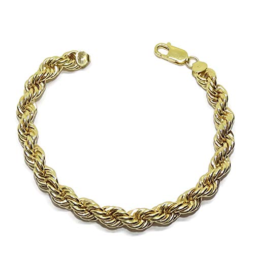 Never Say Never Pulsera cordón de Oro Amarillo de 18k de 7.00mm de Ancho por 18cm de Largo. Ideal para Mujer. Cierre mosquetón para máxima Seguridad Peso; 13.60gr de Oro de 18k.