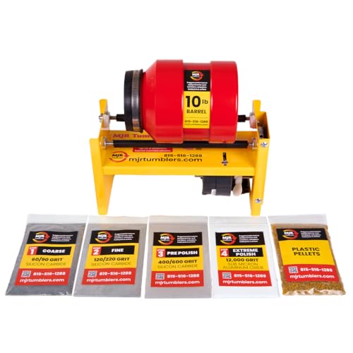 MJR Tumblers Commercial Duty 10lb Rock Tumbler w Free Grit Kit. Capable of Running 4 Different Barrel Sizes and Combinations. Extreme Quality and Durability. A USA Disabled and Veteran Owned Company.