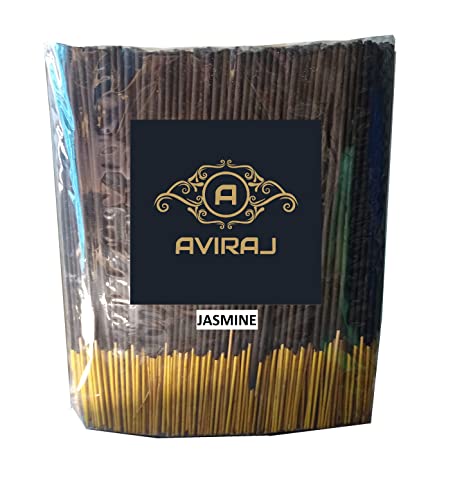 Image of Aviraj Incense Sticks Agarbatti for Pooja 1kg Bulk Pack I Fragrance - Jasmine I Dhoop Agarbatti Incense Stick I Natural Ingredients and Fragrance I 900 Gm Stick Weight, 9 inch Size Sticks