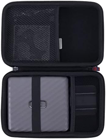 Khanka Hard Case with Photo Album for Fujifilm Instax Link Wide Photo Printer 16719586 and Accessories (Case + Photo Album, Black Gray)