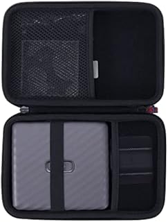Khanka Hard Case with Photo Album for Fujifilm Instax Link Wide Photo Printer 16719586 and Accessories (Case + Photo Album, Black Gray)