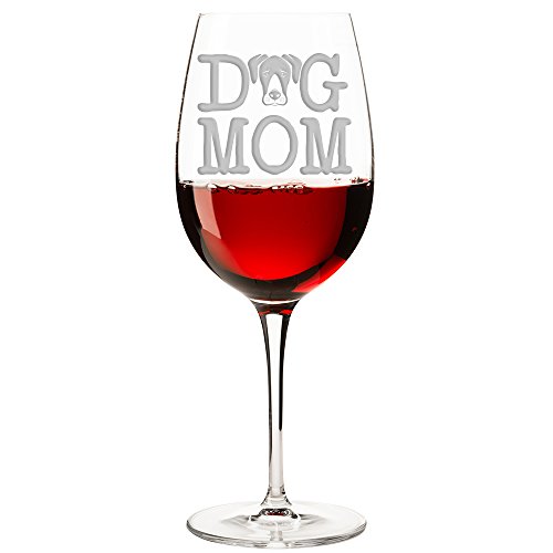 Copa para vino grabada Dog Mom Great Dane 18 onzas