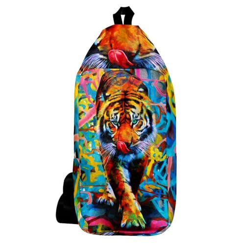 Sac à dos à bandoulière peinture tigre pour vos sorties et voyages urbains