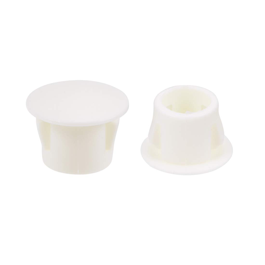 sourcing map Hole Plugs Beige White Plastic 8mm(5/16-inch) Snap in Locking Hole Tube(7.5-8mm) Steel Furniture Fencing Post Pipe Insert End Caps for Fitness Equipment 50 Pcs — image 1