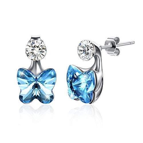 Boucles d'oreilles papillon en argent S925 et cristal éclatant