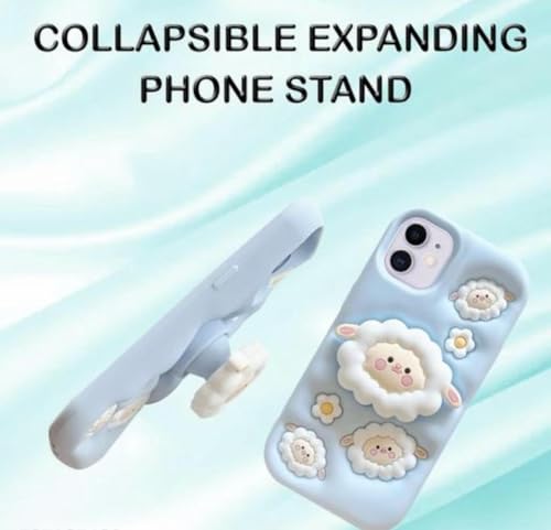 Image of Dezet Back Cover Compatible with iPhone 11 Soft Silicone 3D Cute Cartoon Cover, Aesthetic Full Protective Case Cover Girls & Women (Blue)