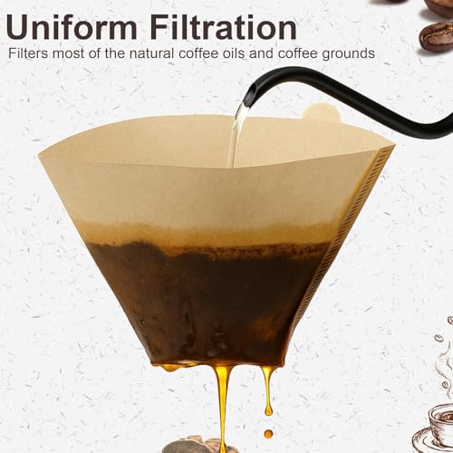 Image of 100 Count #4 Cone Coffee Filters 8-12 Cup Compatible with Ninja Maker | Unbleached, Disposable, Natural Wood Pulp Coffee Filters Compatible with Ninja, Pour Over and Drip Coffee Maker