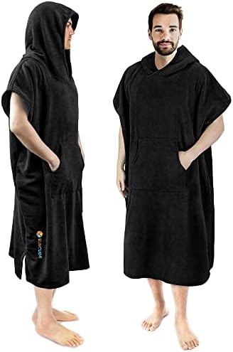 SUN CUBE Surf Poncho Changing Robe with Hood, Wetsuit Changing Hooded Towel