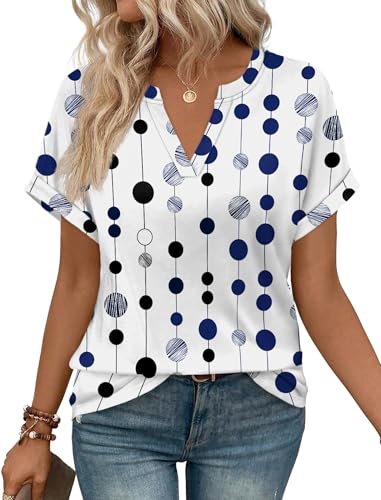 Image of WIHOLL Womens Blouses Spring Tops Short Sleeve Shirts Dressy Casual Summer Vacation Fashion Clothing 2026